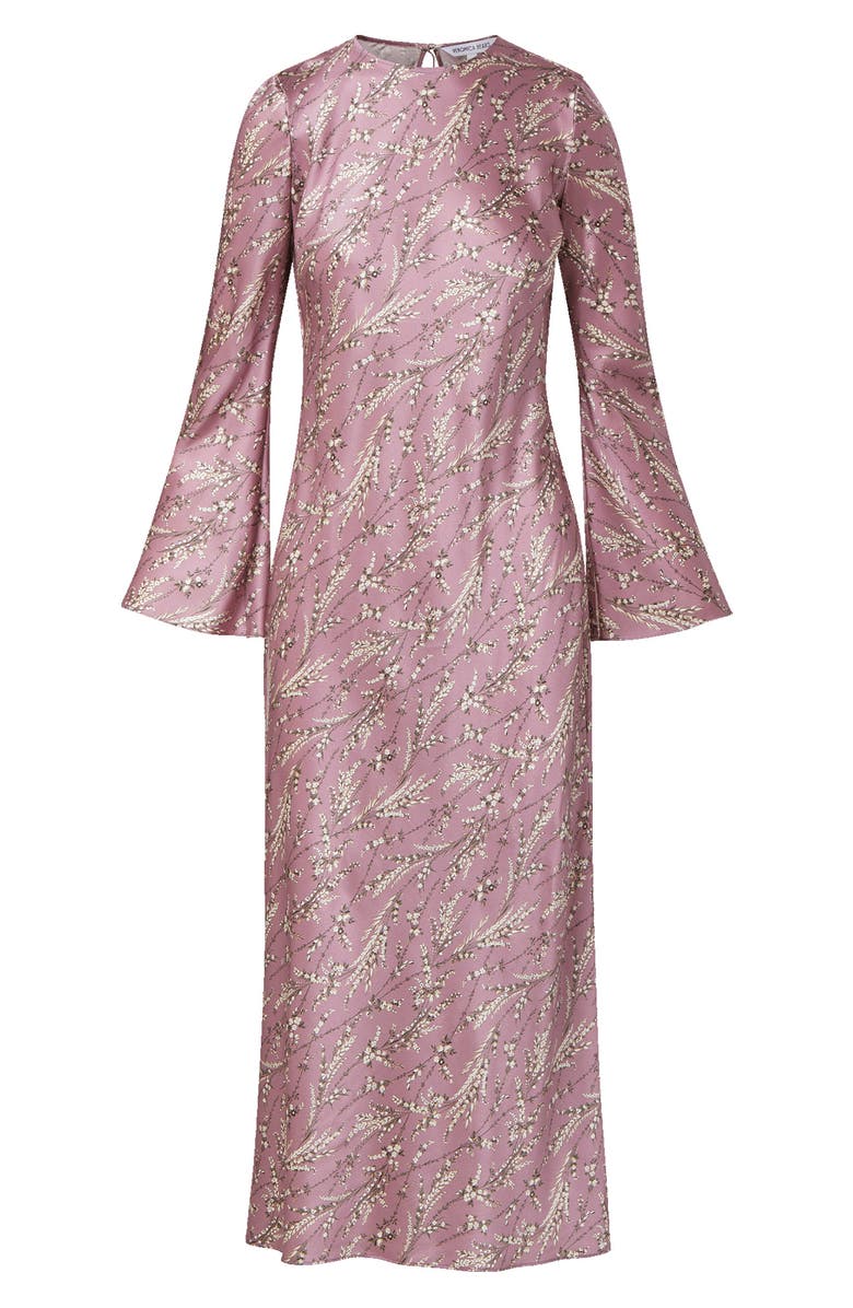 Veronica Beard Gemma Floral Long Sleeve Silk Blend Dress, Alternate, color, Orchid Haze Multi