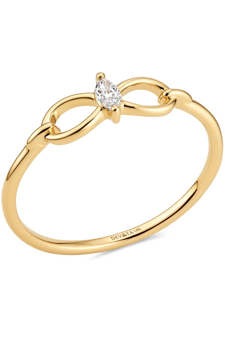 Infinity Marquise Lab Grown Diamond Ring in 14K Gold, Alternate, color, Yellow Gold