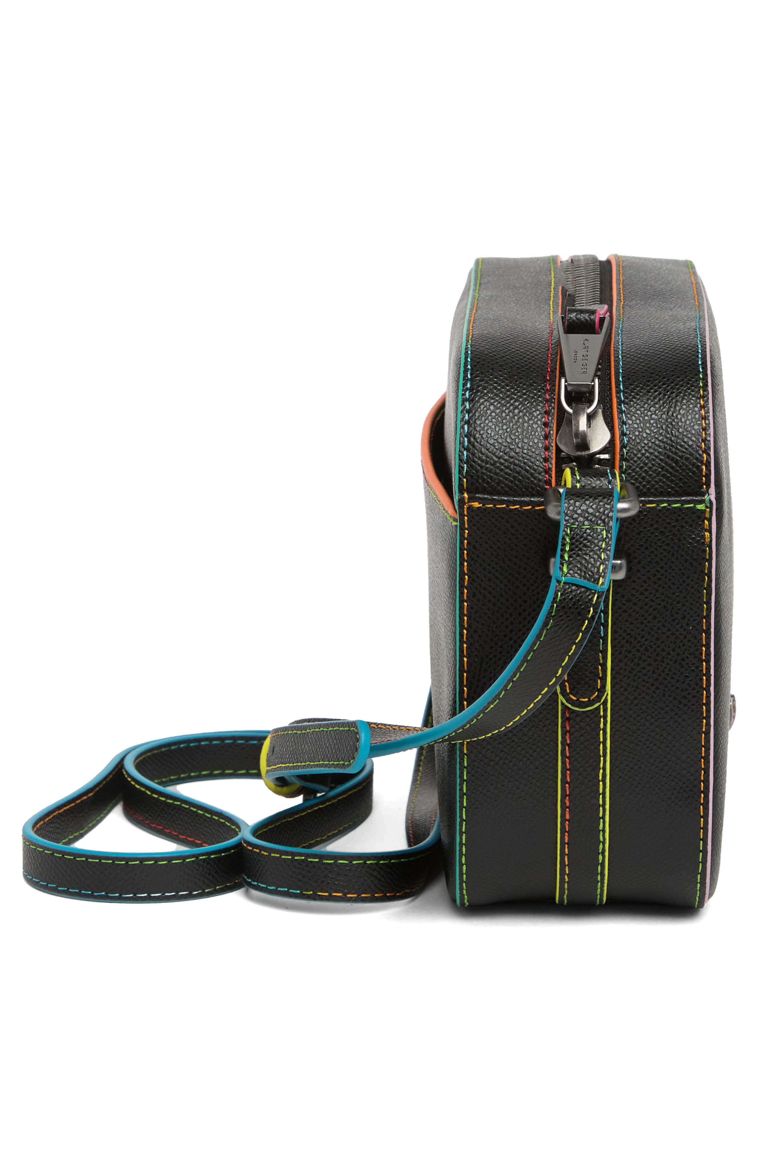 Kurt Geiger London Richmond Leather Crossbody Bag, Alternate, color, Charcoal