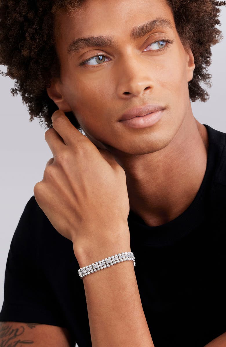 LAGOS Caviar Spark Diamond Link Bracelet, Alternate, color, Silver/ Diamond