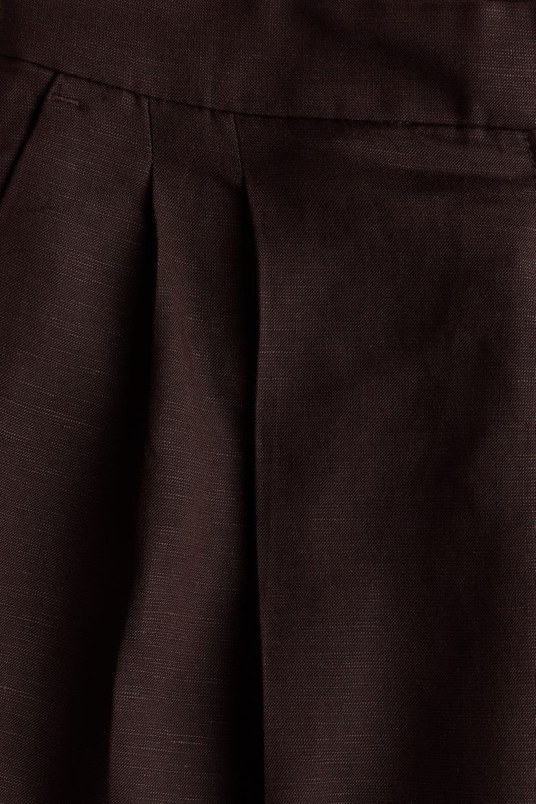Linen-blend Bermuda Shorts, Alternate, color, Dark brown