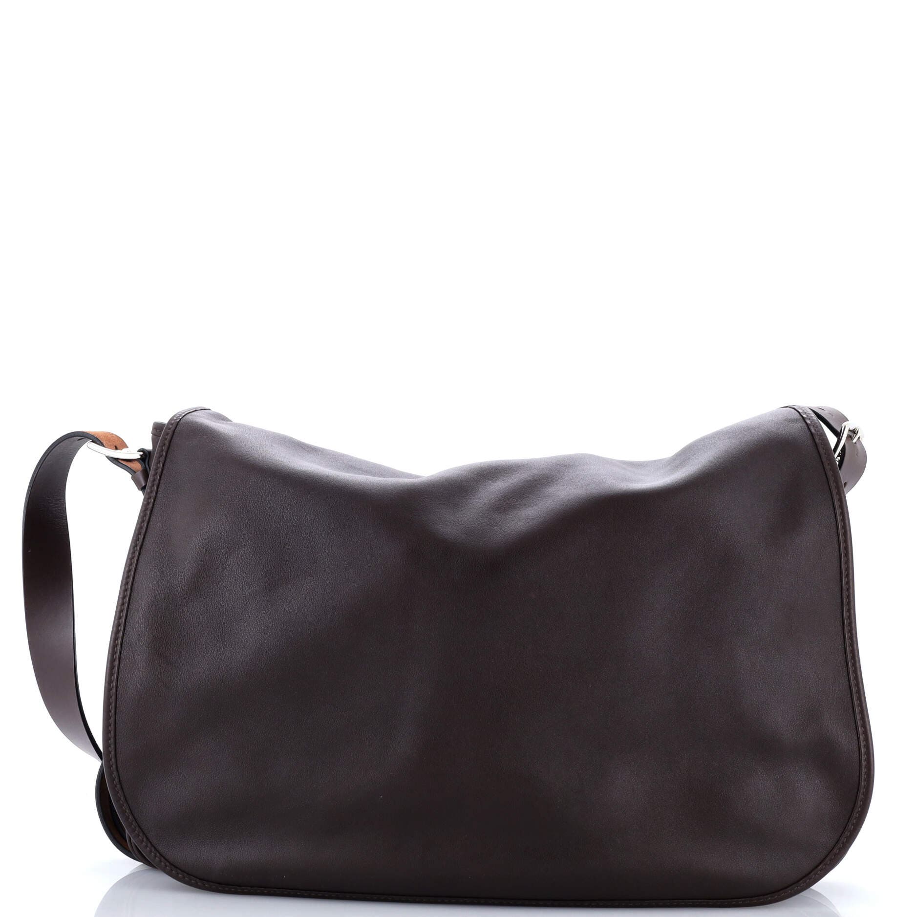 Pre-Owned Hermes Barda Messenger Bag Veau Sikkim 45, Main, color, Ebene