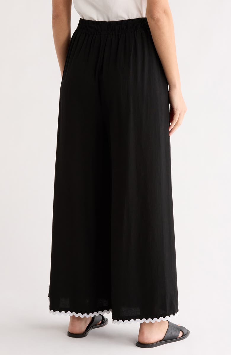 PATRIZIA LUCA Pull-On Wide Leg Pants, Alternate, color, Black