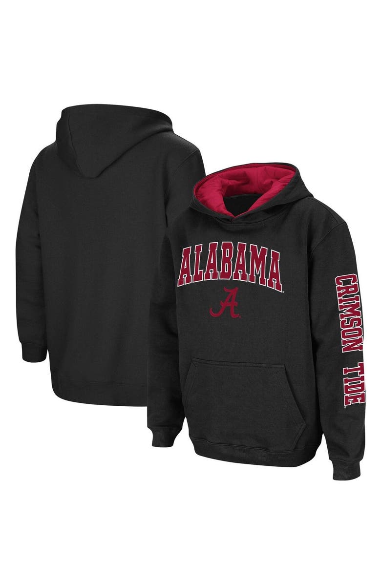 COLOSSEUM Youth Colosseum Black Alabama Crimson Tide 2-Hit Team Pullover Hoodie, Alternate, color, Black