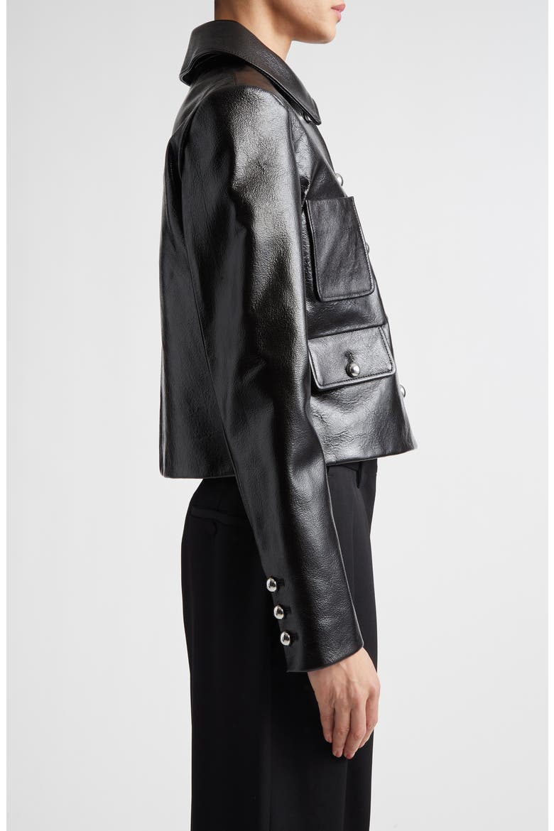 Astley Lambskin Leather Jacket, Alternate, color, BLACK