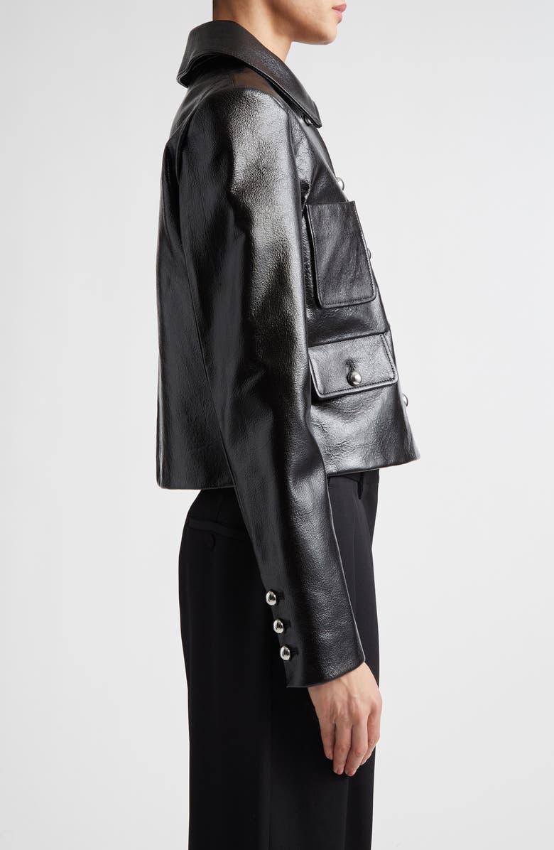 Altuzarra Astley Lambskin Leather Jacket, Alternate, color, Black