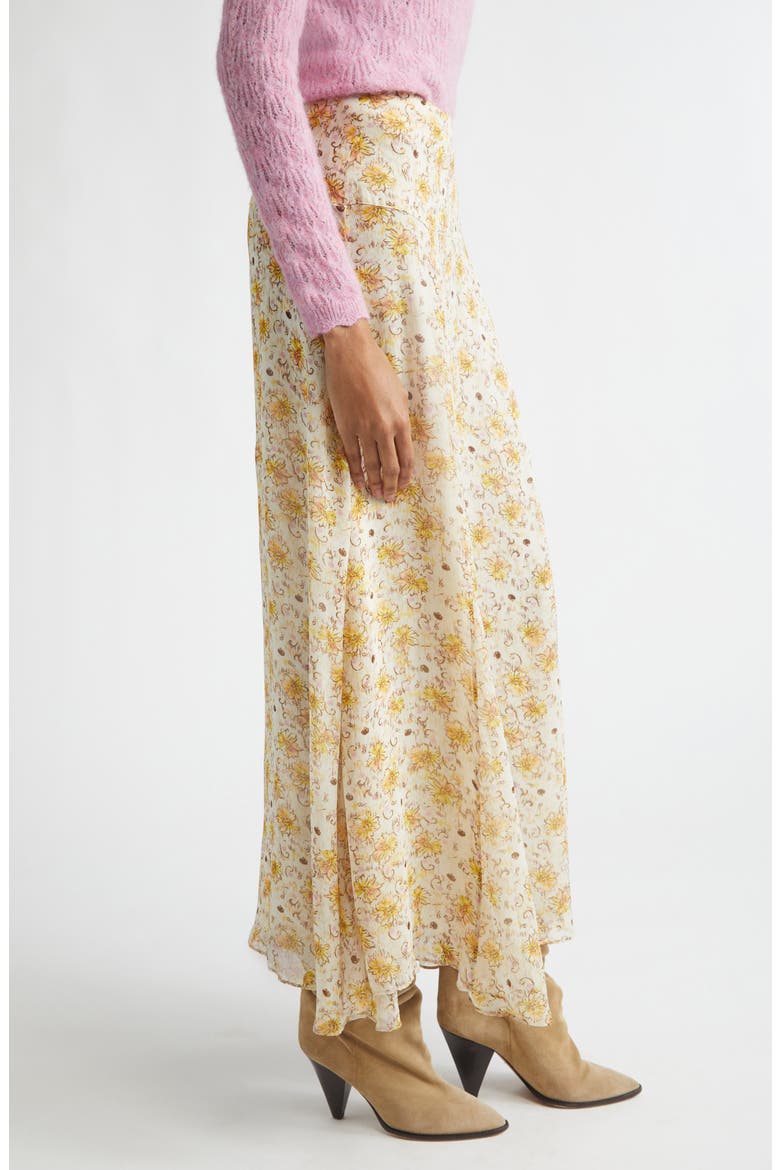 Fran-Ga Viscose Maxi Skirt, Alternate, color, LIGHT YELLOW/ ECRU