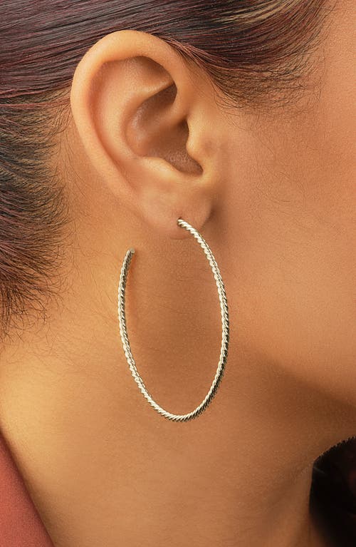Sterling Forever Rope Twist Hoop Earrings In Metallic