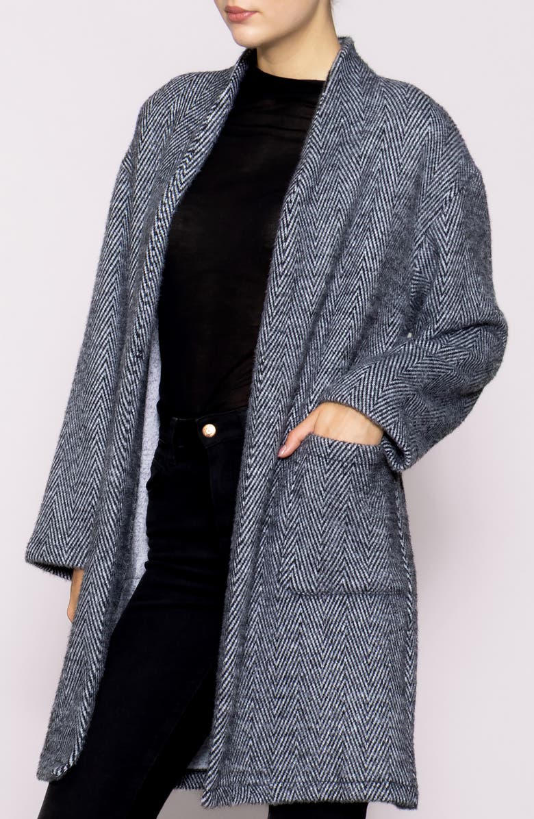 MELLODAY Luxe Knit Topper, Alternate, color, Charcoal Pattern