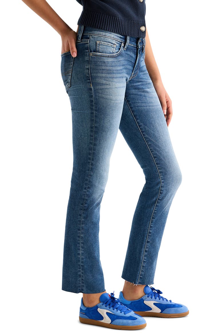 Sweet Raw Hem Mid Rise Straight Leg Jeans, Alternate, color, WATERFALLS