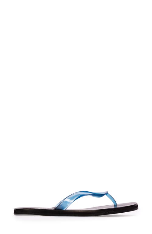 Black Suede Studio Jeli Flip Flop In Blue Pvc
