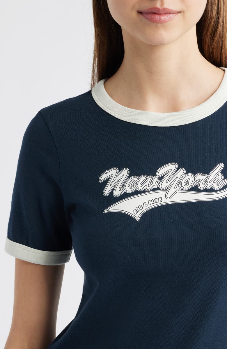 rag & bone New York Cotton Graphic Ringer T-Shirt, Alternate, color, Sail Blue