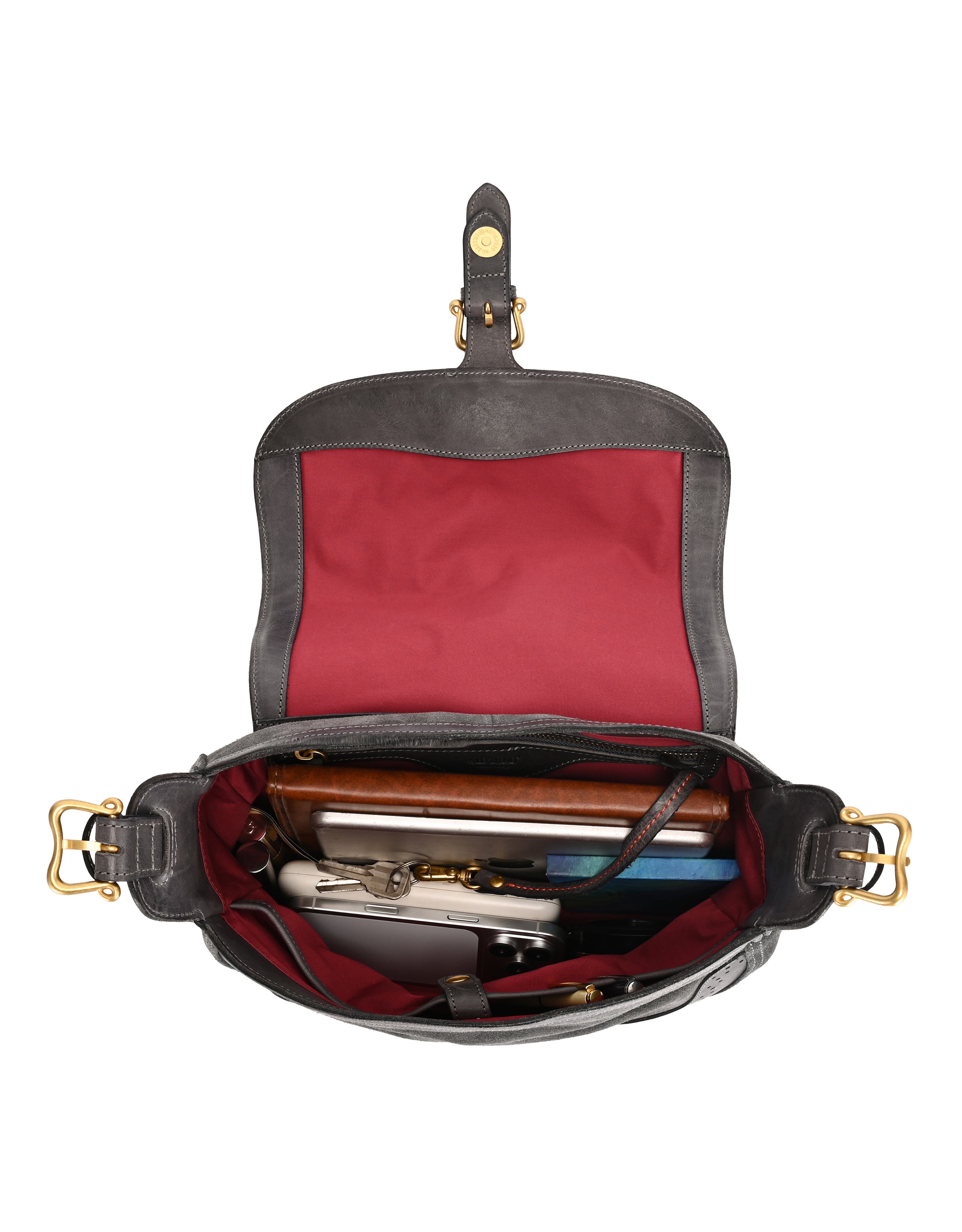 OLD TREND Camellia Genuine Leather Structured Mailbag, Alternate, color, Slate