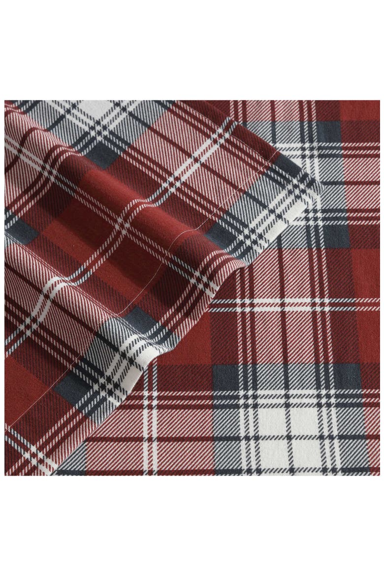 Heartland Plaid Print Flannel Sheet Set, Alternate, color, MEDIUM / DARK RED