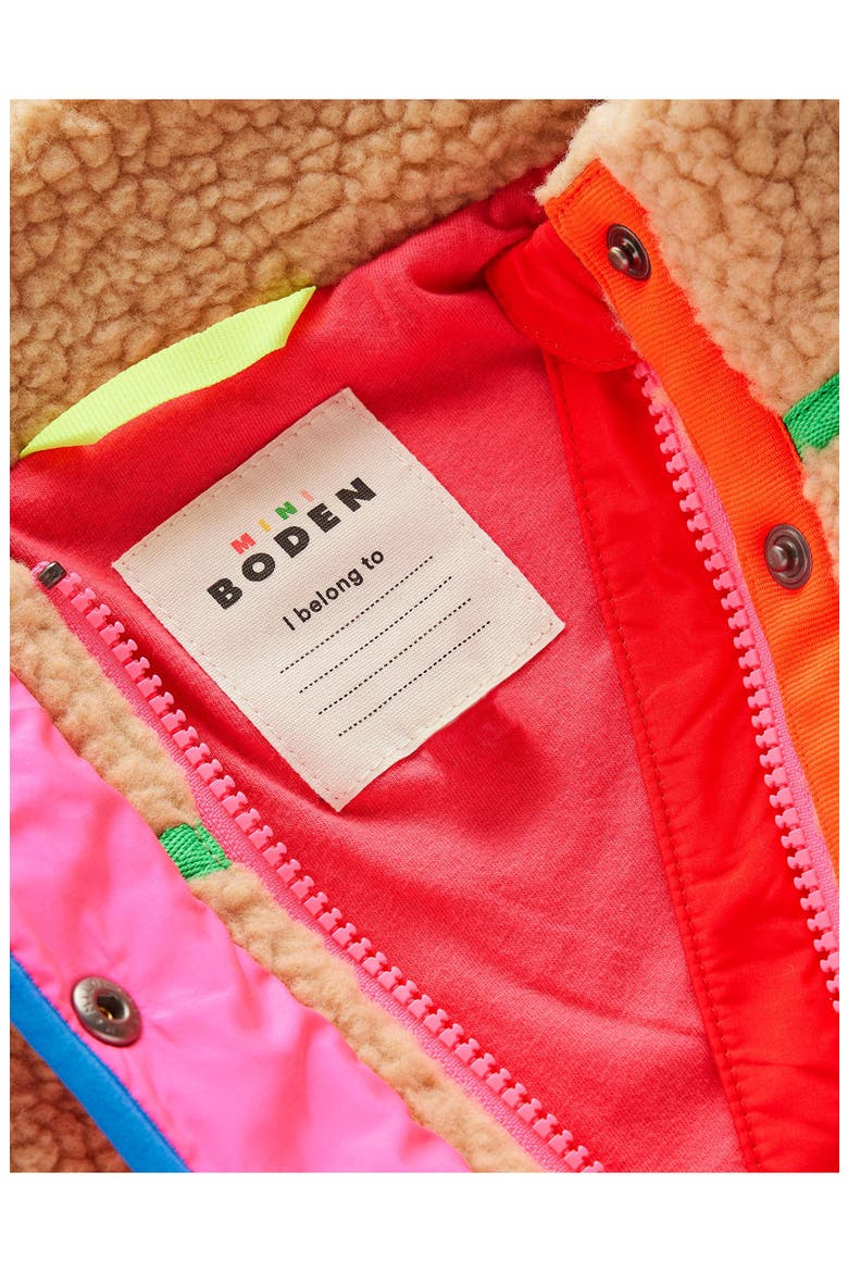 Kids' Fleece Jacket, Alternate, color, RAINBOW TRIM BORG