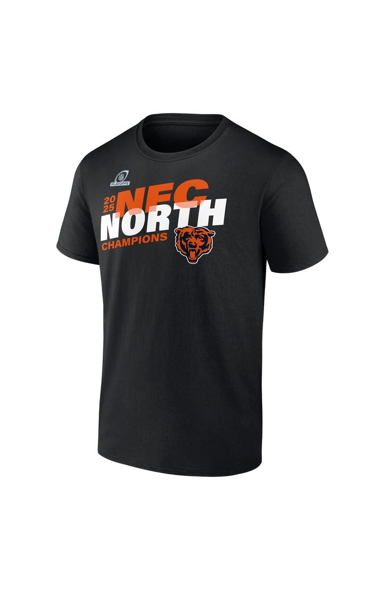 FANATICS Men's Fanatics Black Chicago Bears Big & Tall 2025 NFC North Division Champions Conquer T-Shirt, Alternate, color, Black
