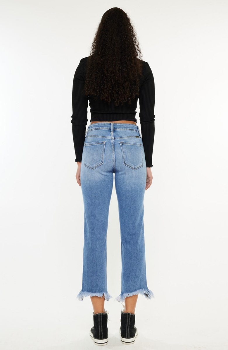 KanCan Zuzanna High Rise Crop Straight Leg Jeans, Alternate, color, Medium Wash