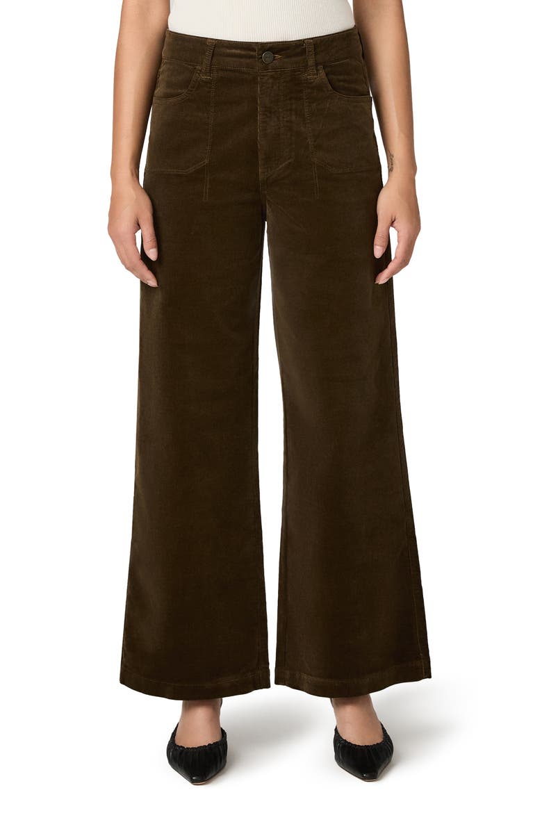 Anessa Stitch Utility High Waist Wide Leg Ankle Jeans, Main, color, FERN