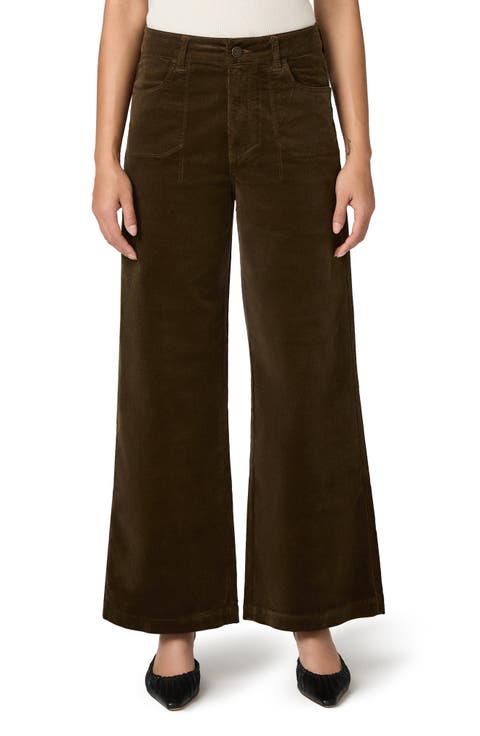 Anessa Stitch Utility High Waist Wide Leg Ankle Jeans