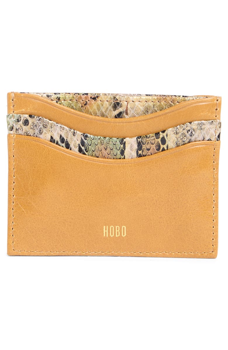HOBO Max Leather Chain Clip Card Case, Alternate, color, Natural