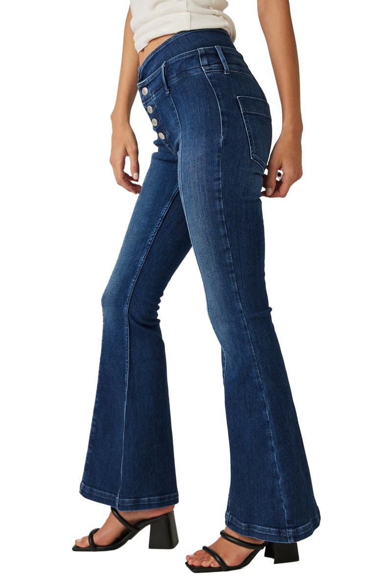 Free People After Dark Button Fly Wide Leg Jeans, Alternate, color,