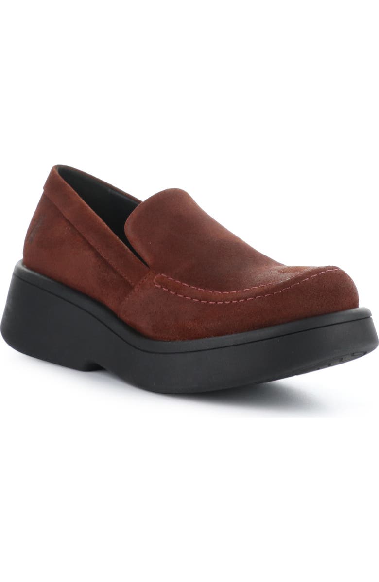 Fly London Maru Platform Loafer, Main, color, 005 Oxblood Oil Suede
