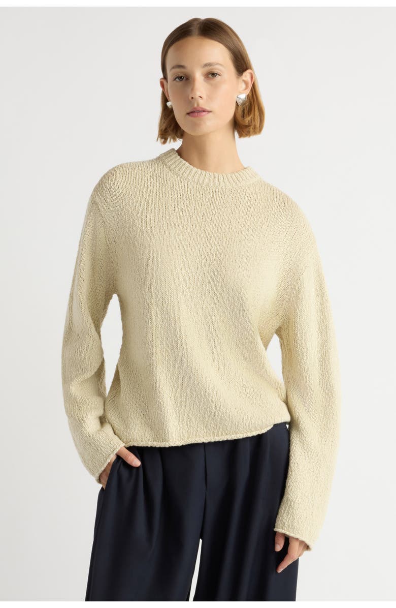 Modern Citizen Sonya Textured Organic Cotton Sweater, Main, color, Beige