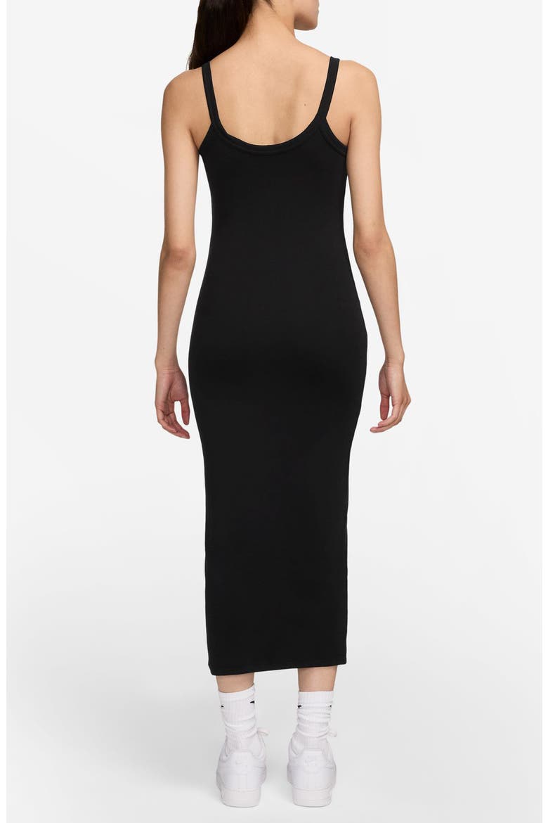 Sportswear Chill Knit Tight Rib Midi Dress, Alternate, color, 010 010 BLACK/SAIL