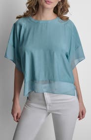 DKNY Mixed Media Dolman Sleeve Top