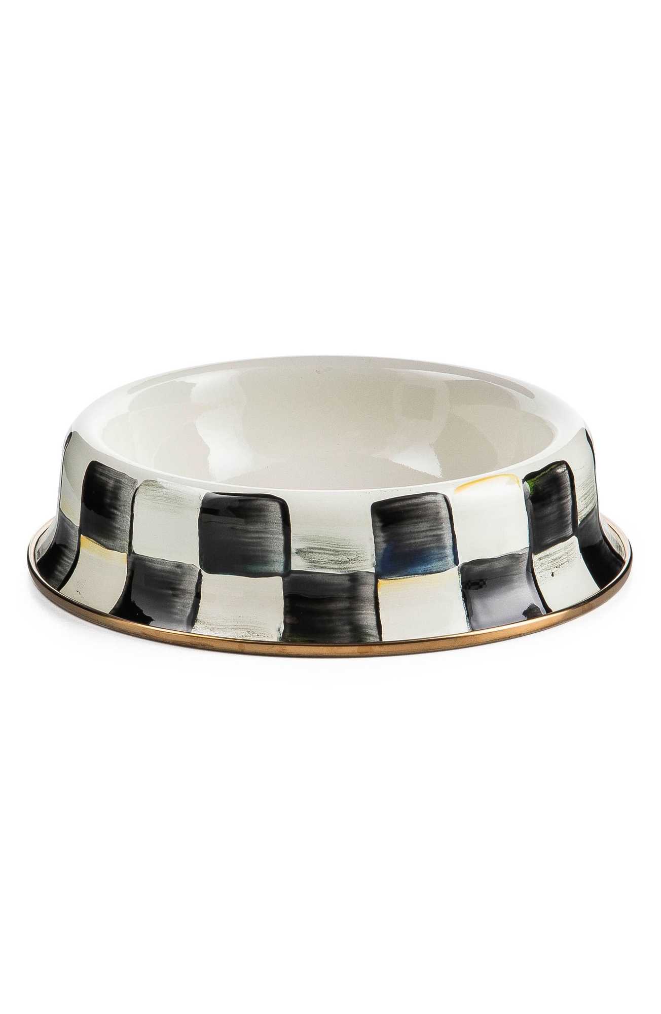 MACKENZIE CHILDS Courtly Check Cat Dish - Courtly