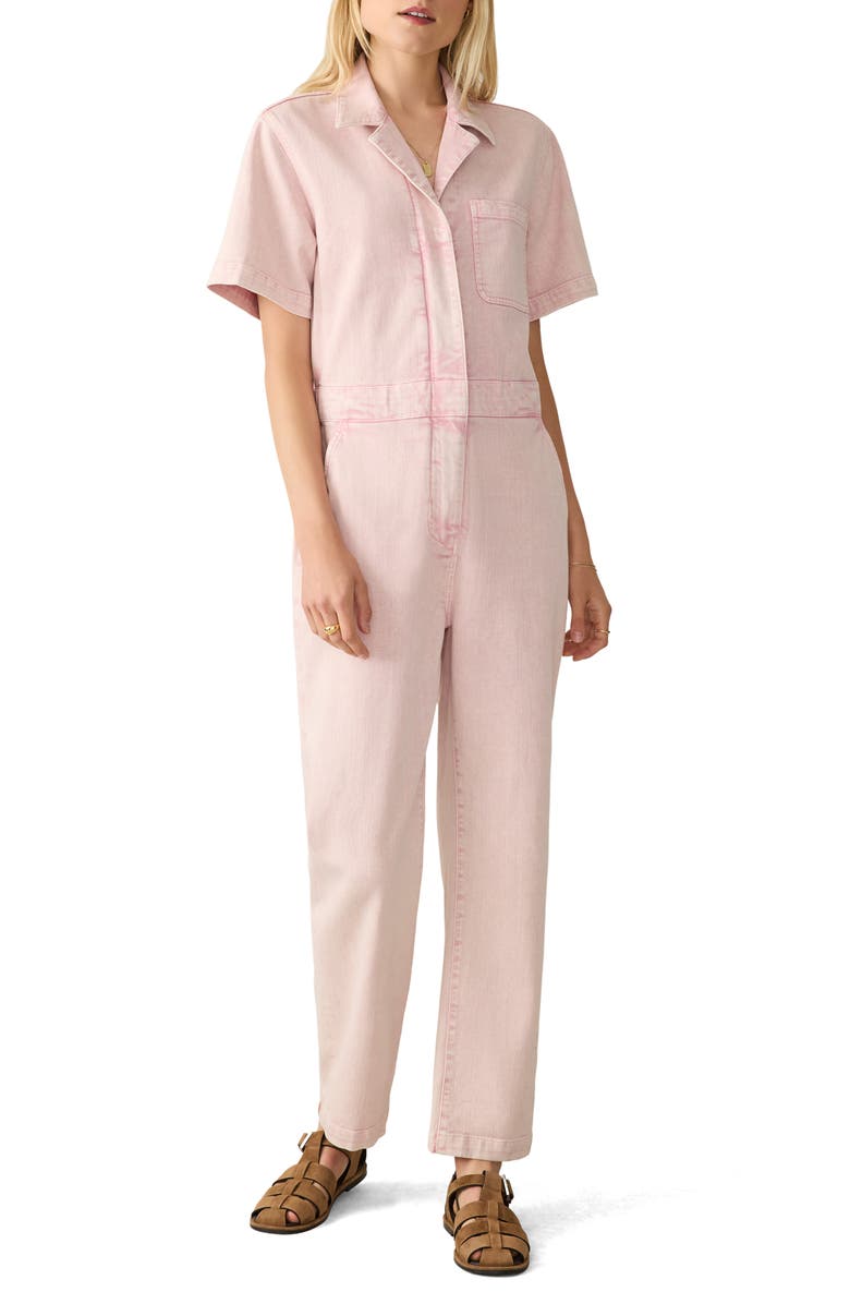 Faherty Blaise Organic Cotton Blend Jumpsuit, Main, color, Sunset Blush