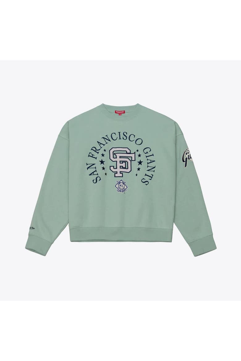 Women's Mitchell & Ness  Green San Francisco Giants Yacht Rock Sweatshirt, Main, color, Green