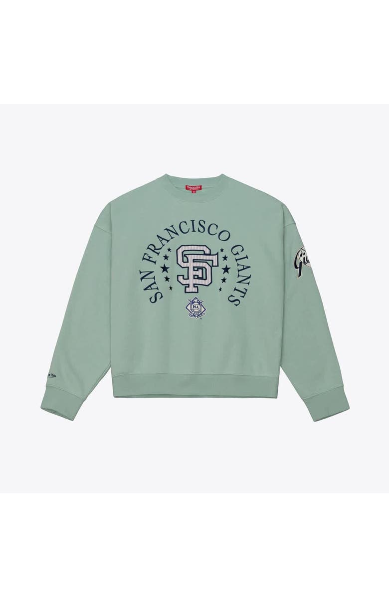 Mitchell & Ness Women's Mitchell & Ness  Green San Francisco Giants Yacht Rock Sweatshirt, Main, color, Green