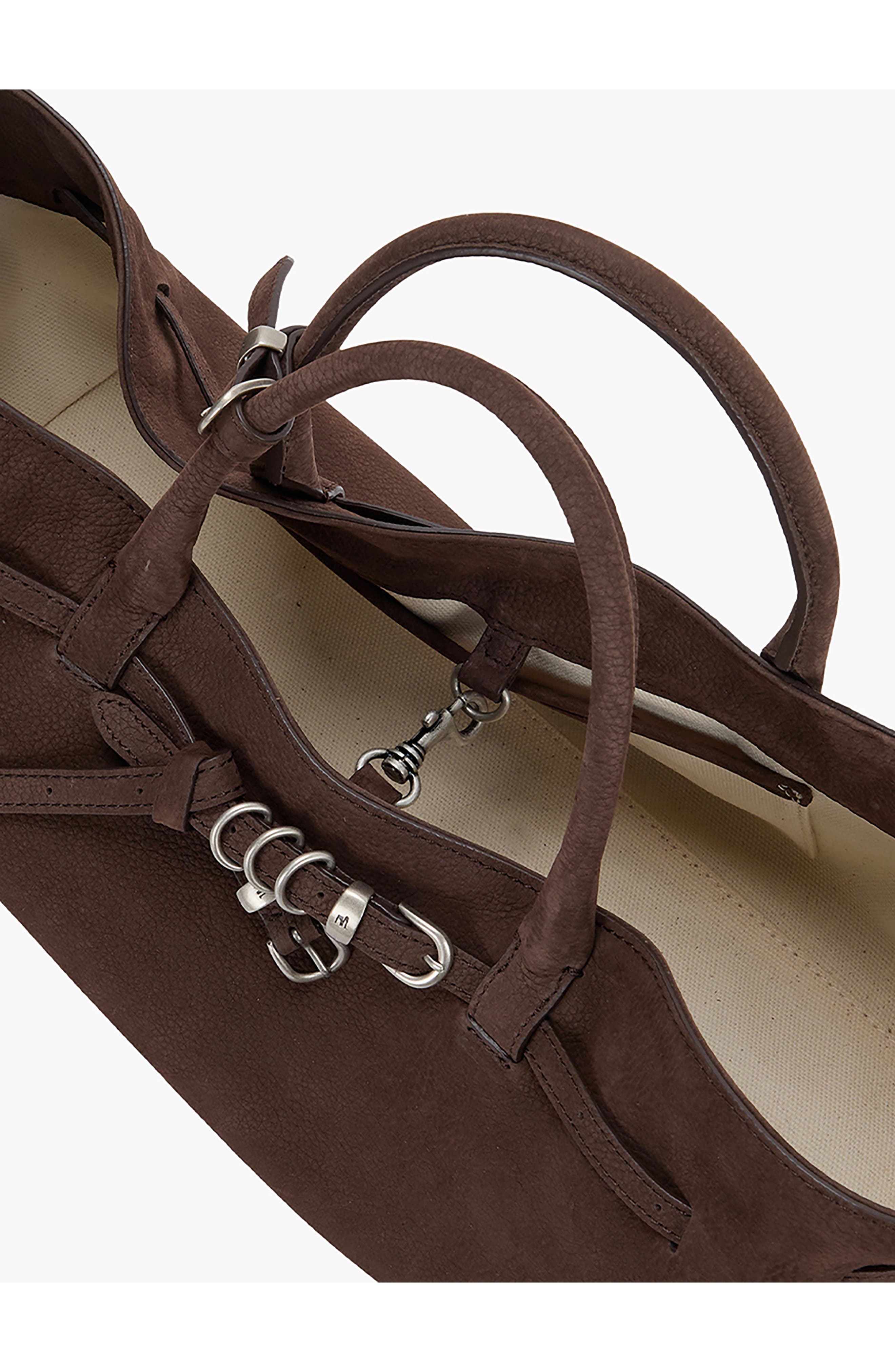 MARGESHERWOOD Grandma Buckle Suede Shoulder Bag, Alternate, color, Hush Nubuck