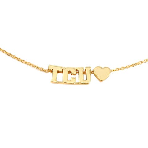 Texas Christian University Gold Heart Necklace