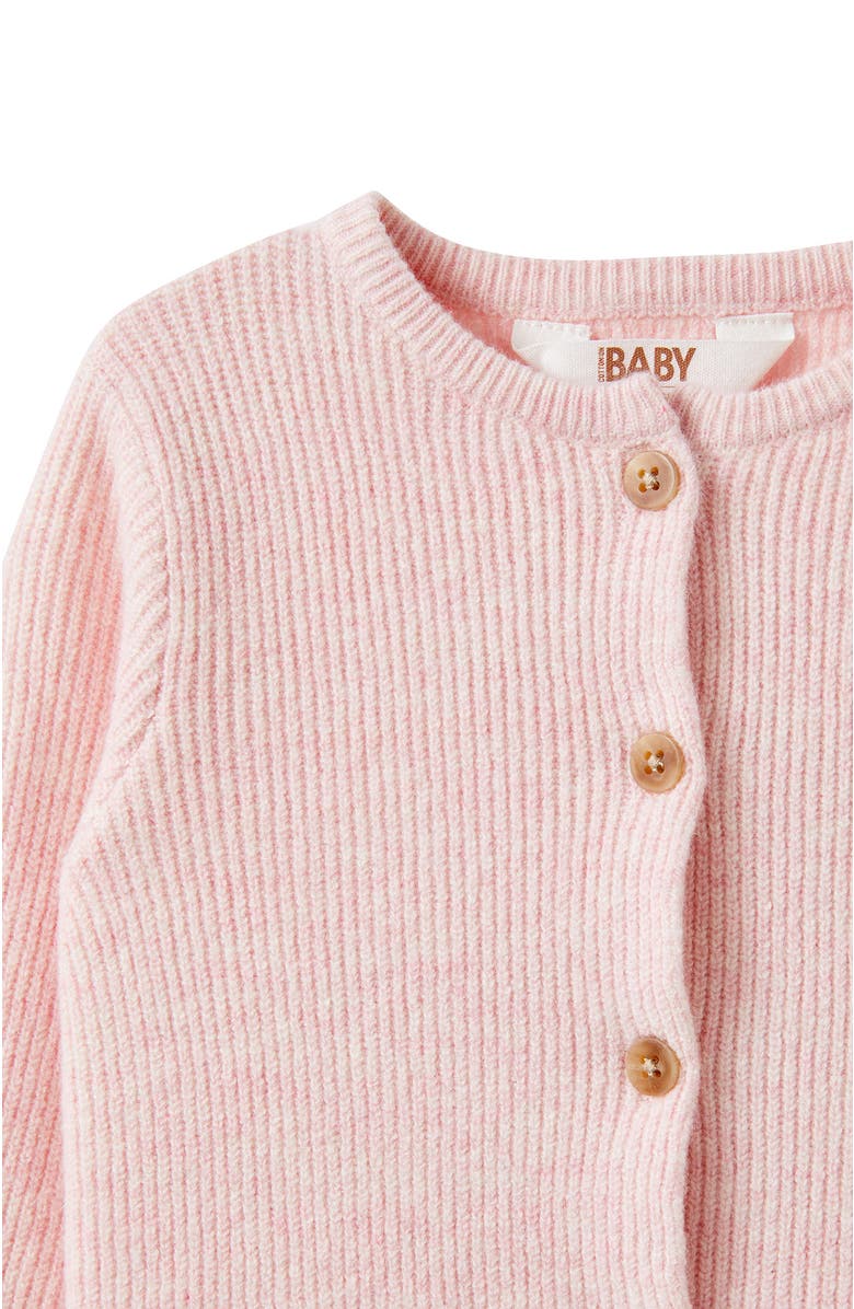 Cotton On Kids Organic Knit Cardigan, Alternate, color, Soft Musk Marle