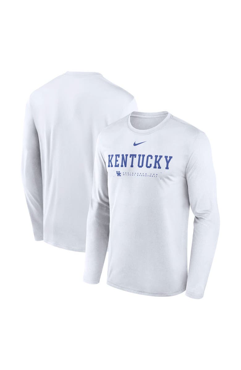 Nike Men's Nike White Kentucky Wildcats 2025 Courtside Basketball Shootaround Legend Dri-FIT Long Sleeve T-Shirt, Main, color, 
