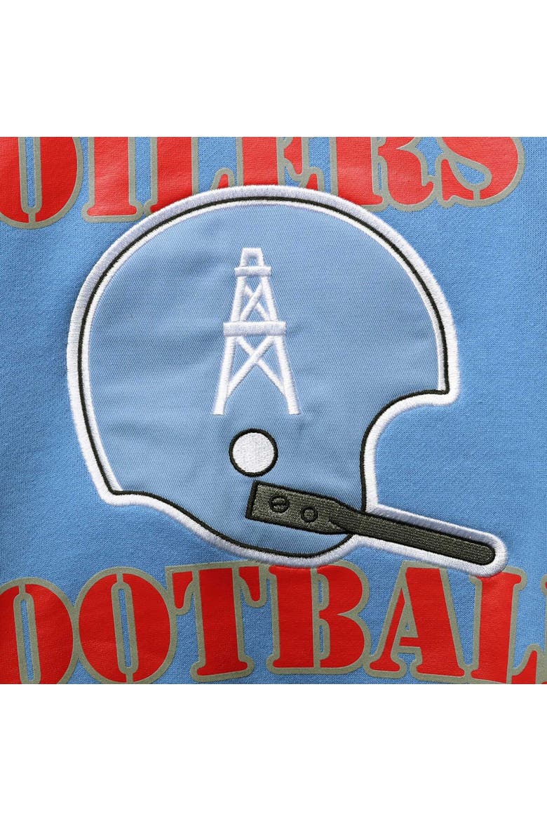 Men's Starter Light Blue Houston Oilers Locker Room Throwback End Zone Pullover Sweatshirt, Alternate, color, Light Blue