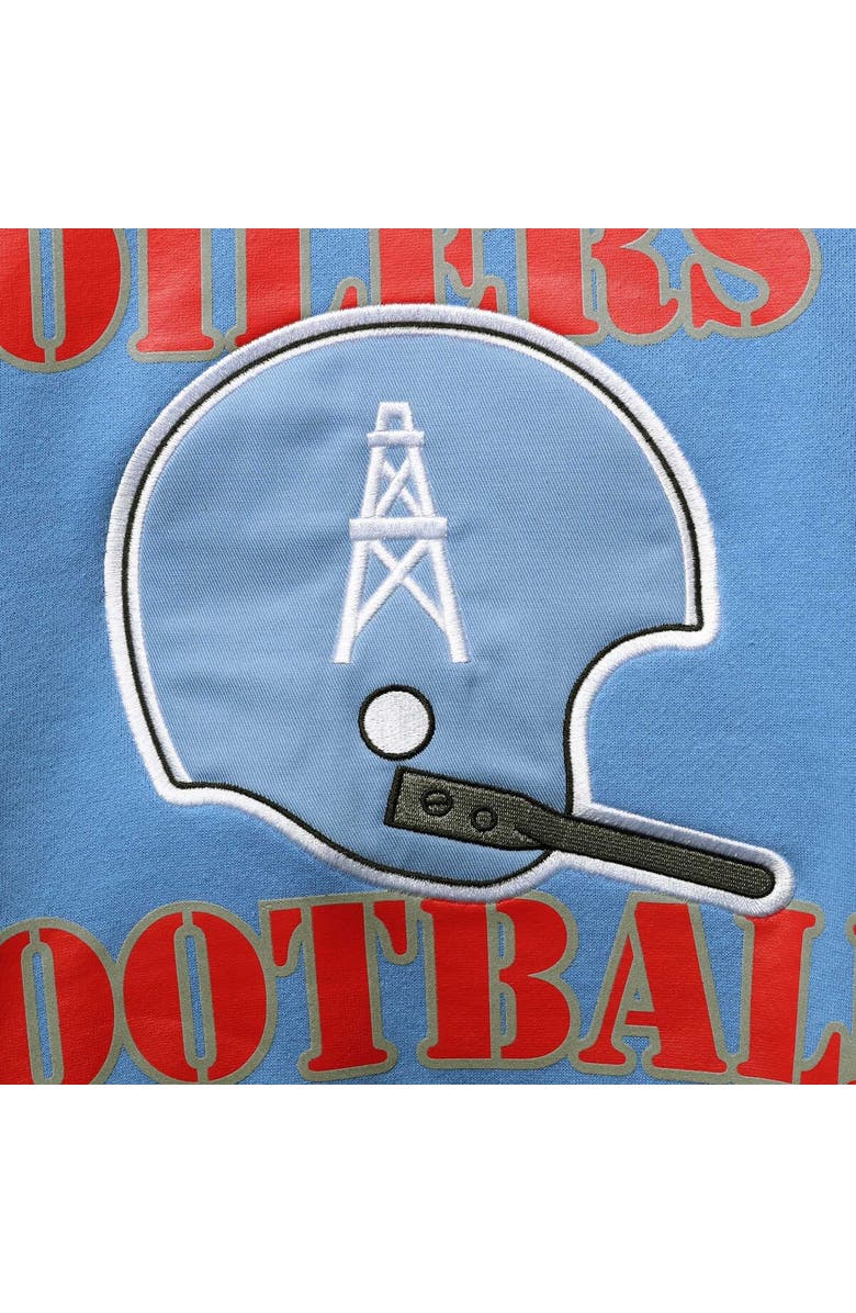 STARTER Men's Starter Light Blue Houston Oilers Locker Room Throwback End Zone Pullover Sweatshirt, Alternate, color, Light Blue