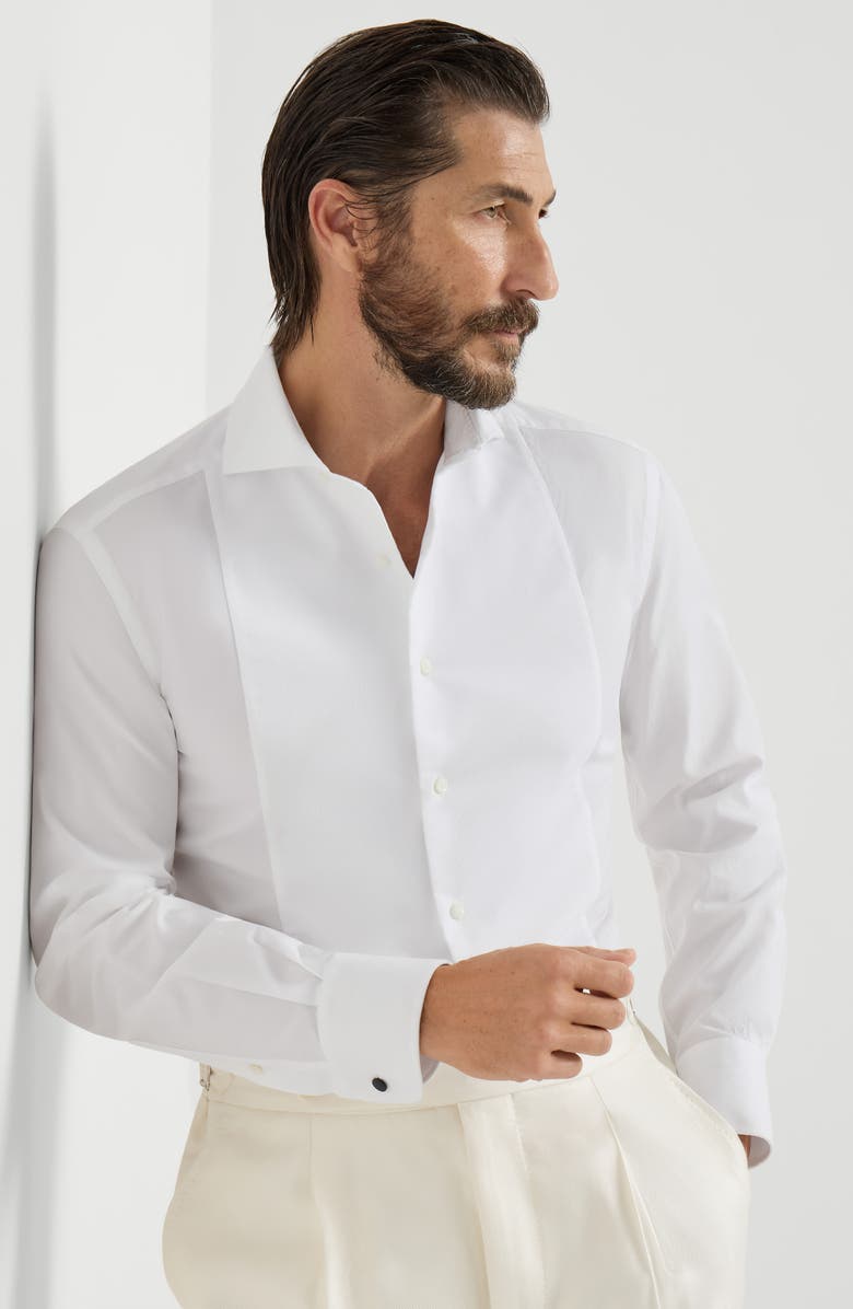 Brunello Cucinelli Slim fit shirt, Alternate, color, White