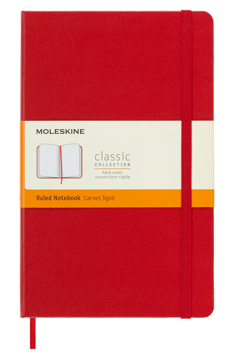 Moleskine Large Ruled Hardcover Notebook, Main, color, Red