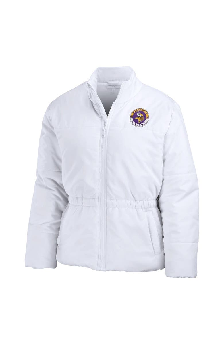 WEAR by Erin Andrews Women's WEAR by Erin Andrews  White Minnesota Vikings Packaway Full-Zip Puffer Jacket, Alternate, color, White