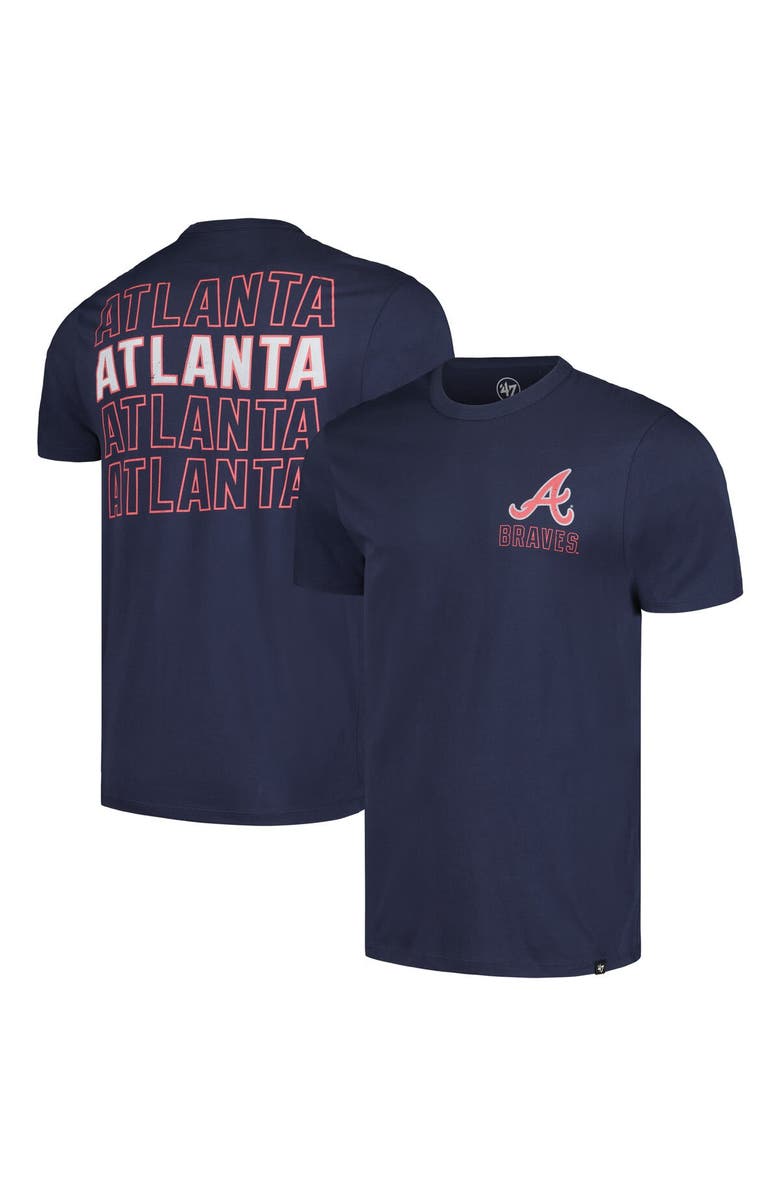 '47 Men's '47 Navy Atlanta Braves Hang Back Franklin T-Shirt, Main, color, 