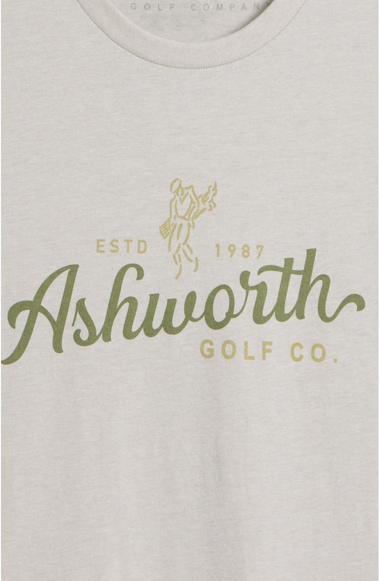 ASHWORTH GOLF Ashworth Script Tee, Alternate, color, Sand W/ Olive-Moss