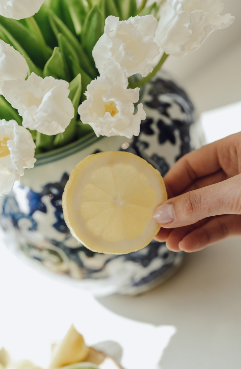 CocoBella Claude RealTouch Tulip Toile Arrangement, Alternate, color, Snow