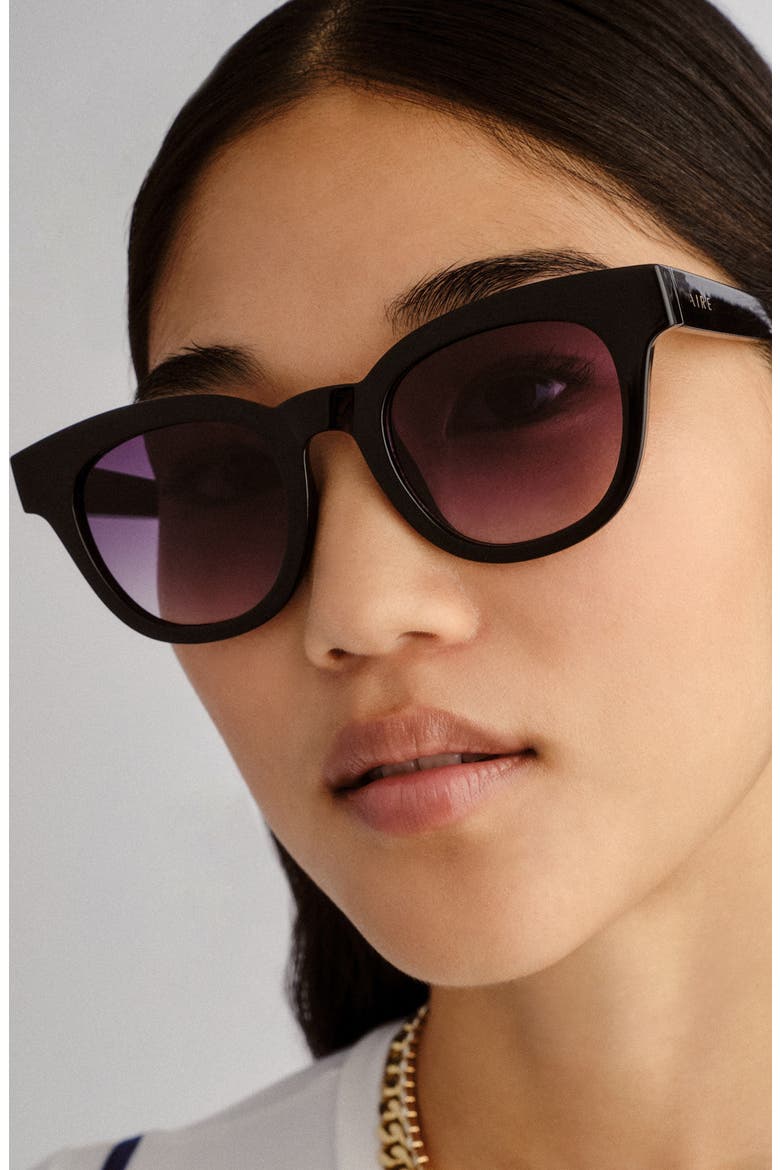 50mm Dorado D-Frame Sunglasses, Alternate, color, BLACK