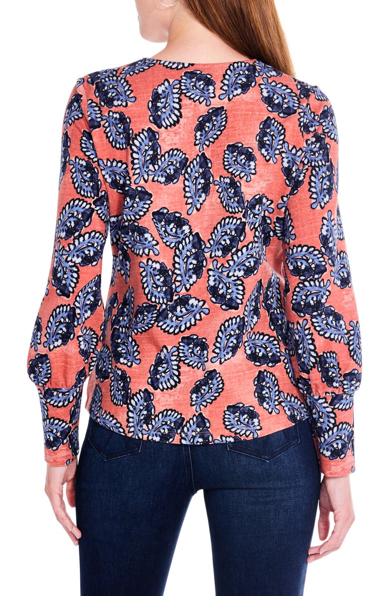 NIC+ZOE Amber Blues V-Neck Blouse, Alternate, color,