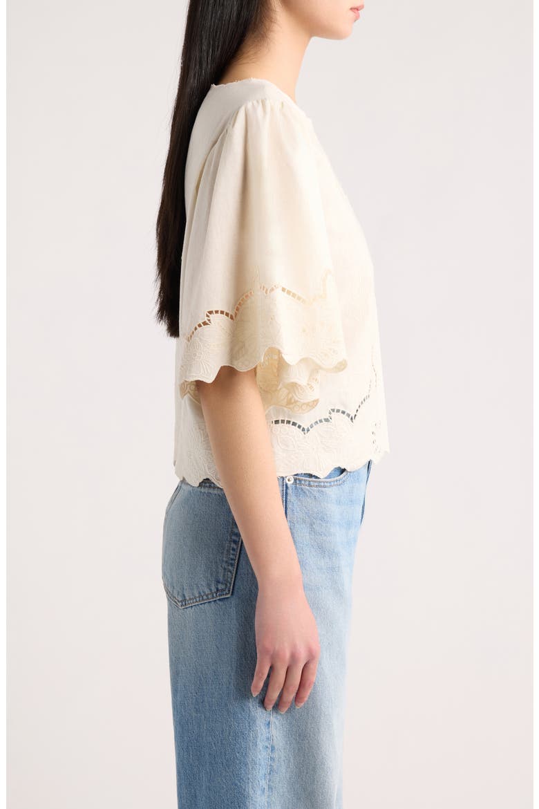 Cairo Embroidered Top, Alternate, color, CREAM