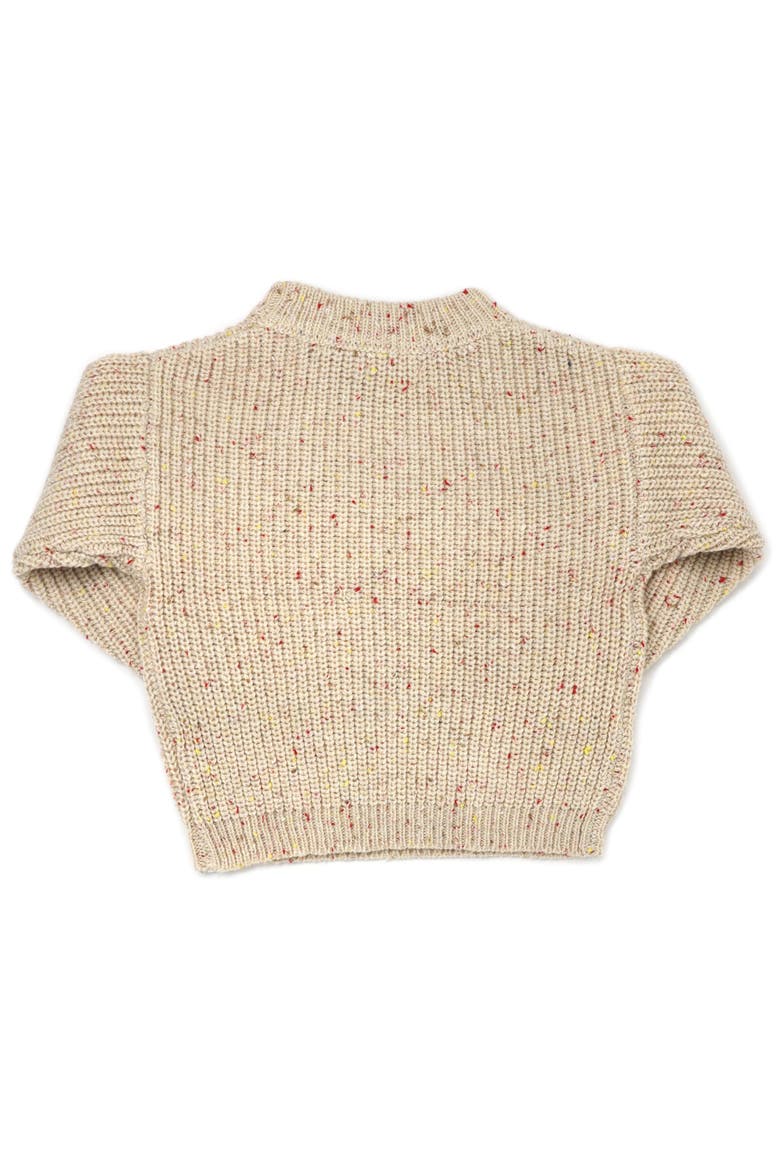 Grandpa Knitted Pullover, Alternate, color, Cream/Pink Confetti
