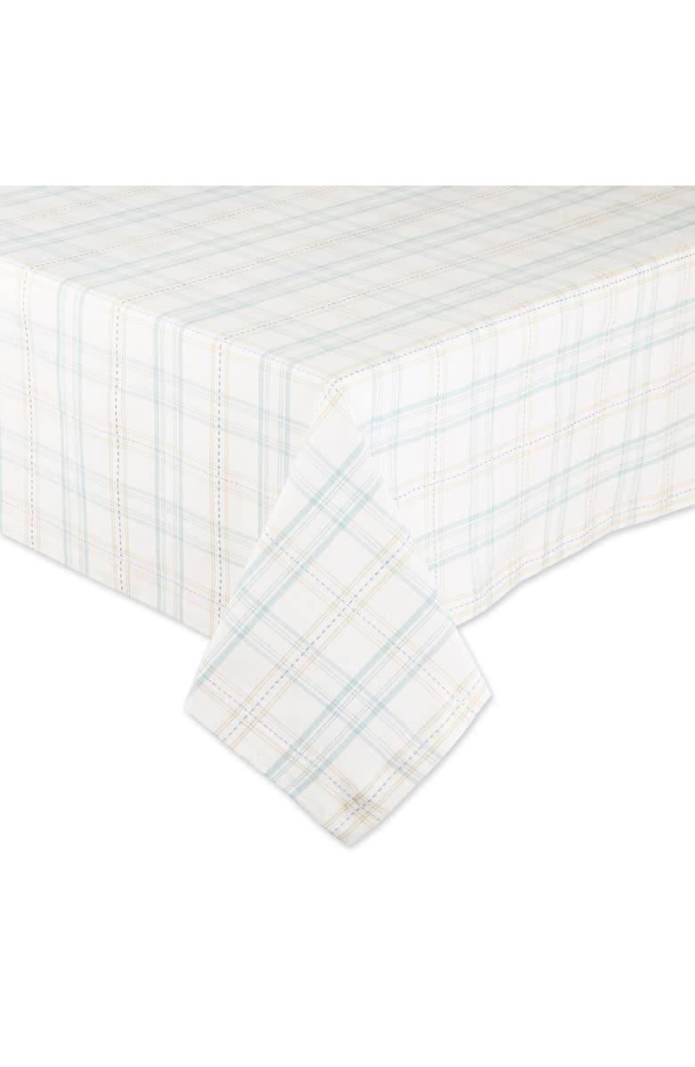 Design Imports Cottontail Garden Plaid Tablecloth, Alternate, color, White